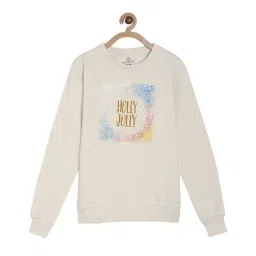 Sweet Dreams Kids Oatmeal Melange Printed Sweatshirt-image-29