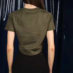 VIRGIO Green Cotton Self Short Sleeves T-Shirt image 2