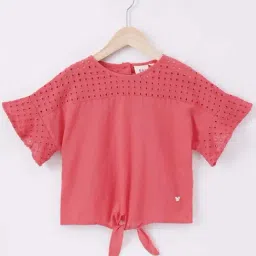 Ed-a-Mamma Kids Pink Cotton Embroidered Top-picture-27