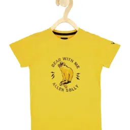 Allen Solly Junior Yellow Cotton Printed T-Shirt-image-12