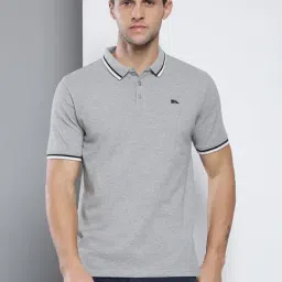 Dennis Lingo Grey Melange Cotton Slim Fit Polo T-Shirt-picture-14