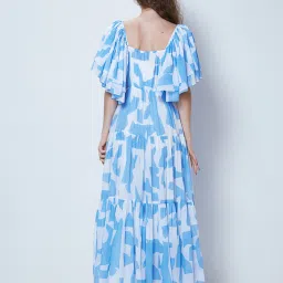 Cover Story White & Blue Printed Maxi Dress image 2