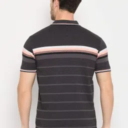Duke Black Regular Fit Striped Polo T-Shirt image 2