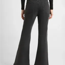 Forever 21 Black Cotton Flared Fit Jeans image 2