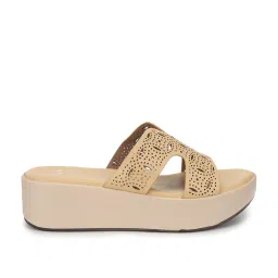 Yoho Women's Beige Casual Wedges image 1