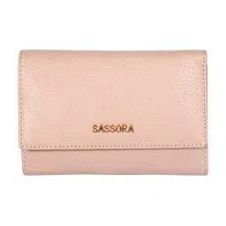 Sassora Lyla Light Pink Small Leather Wallet for Women image 1