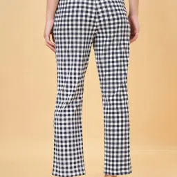 Dreamz by Pantaloons White & Black Cotton Chequered Pyjamas image 2