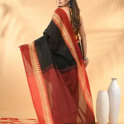 Charukriti Black & Red Embellished Saree image 2