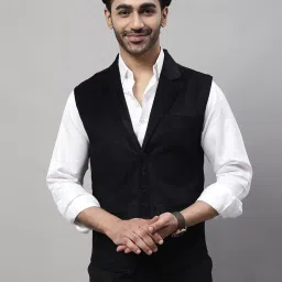 Even Black Regular Fit Waistcoat image 1