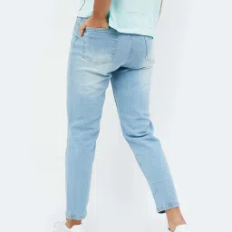 Ginger by Lifestyle Blue Cotton Mid Rise Jeans image 2