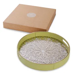 Pure Home and Living Green Faux Leather Tray image 2