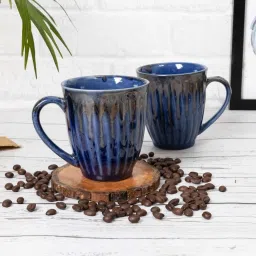 Homesake 'Altered Glaze Latte Melon' Navy Ceramic Mug (0.26 L) - Set of 2 image 1