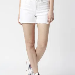 Pepe Jeans White Cotton High Rise Shorts image 1