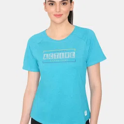 Rosaline by Zivame Sky Blue Printed T-Shirt image 1