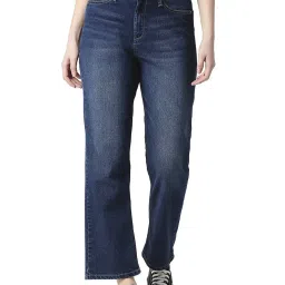 Pepe Jeans Blue Cotton High Rise Straight Jeans image 1