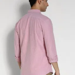 american eagle outfitters American Eagle Pink Cotton Slim Fit Texture Shirt image 2