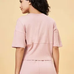 Ajile by Pantaloons Pink Cotton Printed T-Shirt image 2