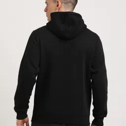 Turtle Black Relaxed Fit Logo Printed Hooded Sweatshirt image 2