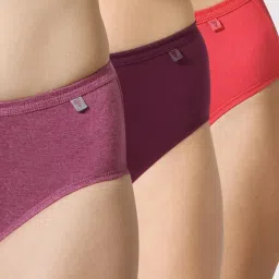 Van Heusen Anti Bacterial No Marks Waistband Hipster Panty - Pack of 3 - Dark Assorted Solid image 1