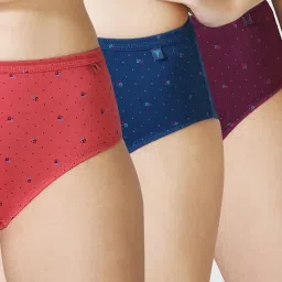 Van Heusen Anti Bacterial No Marks Waistband Print Hipster Panty - Pack of 3 - Dark Assorted Print image 1