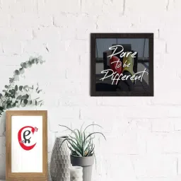 eCraftIndia Dare To Be Different Motivational Quote Satin Matt Texture UV Art Painting image 1