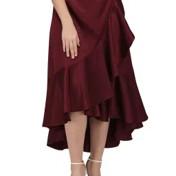 Smarty Pants Maroon Below Knee Skirt image 1