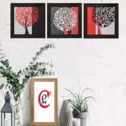 eCraftIndia Set of 3 Tree View Satin Matt Texture UV Art Painting image 1