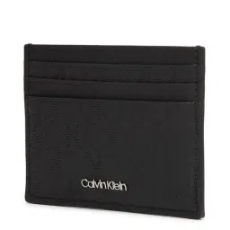 CALVIN KLEIN Twil Mono Black Printed Leather Card Holder image 2