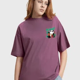 Bewakoof Purple Rich Flavours Graphic Print Oversized T-Shirt image 2