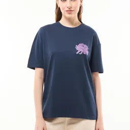 Bewakoof Blue Printed T-shirt image 2