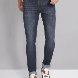AD by Arvind Dark Blue Skinny Fit Lightly Washed Jeans image 1