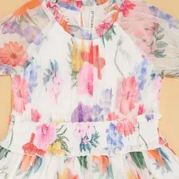 Pantaloons Junior Girls Multicolor Floral Casual Dresses image 2