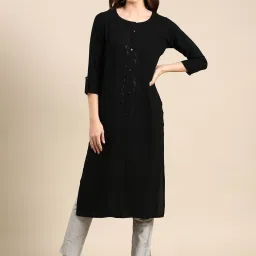 showoffff SHOWOFF Black Regular Fit Kurta image 1