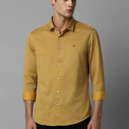 Louis Philippe Sport Yellow Cotton Regular Fit Printed Shirt image 1
