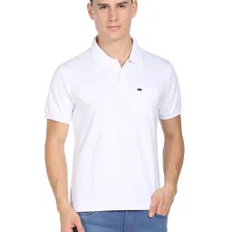AD by Arvind White Slim Fit Polo T-Shirt image 1