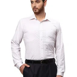 Raymond White Slim Fit Printed Shirt image 1
