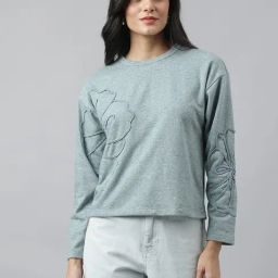 Latin Quarters Grey Nylon Regular fit Solid Sweatshirt-picture-40