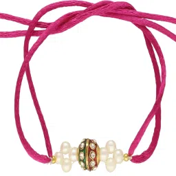 Sri Jagdamba Pearls Resplendent Pearl Rakhi For Brother image 2