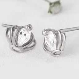 GIVA 92.5 Sterling Silver Crown Earrings for Women image 1
