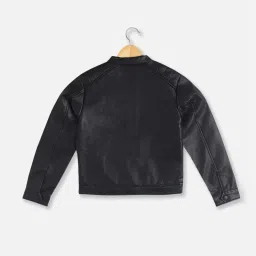 Allen Solly Boys Black Solid Full Sleeves Jacket image 2