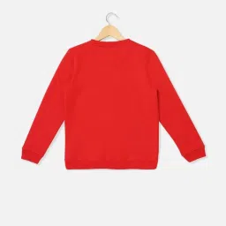 Allen Solly Boys Red Color Block Full Sleeves Sweatshirt image 2