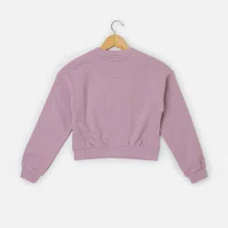Allen Solly Girls Lilac Embroidery Full Sleeves Sweatshirt image 2