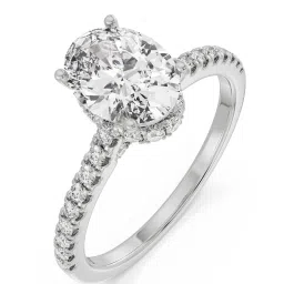 Emori 18k White Gold & Diamond Timeless Oval Ring image 2