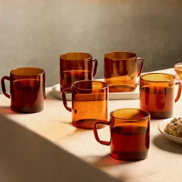 Borosil Brown Glass Tea Cup - Set of 6 (190 ml) image 2