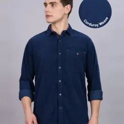 Kuons Avenue Teal Slim Fit Shirt-image-64