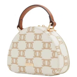 Aldo White & Brown Printed Small Handbag image 2
