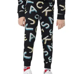 Jack & Jones Junior Jet Black Printed Trackpants-picture-32