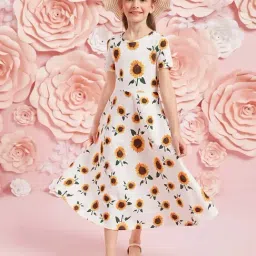 Bolly Lounge Girls White Floral Party Dress-picture-33