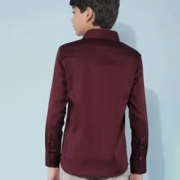 Crimsoune Club Boys Maroon Solid Full Sleeves Shirt image 2