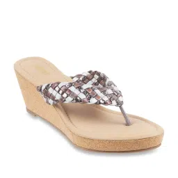 Metro Women's Gun Metal Thong Wedges image 2